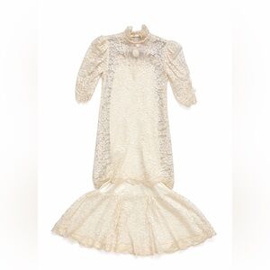 Vintage Lace Bridal Victorian Lined Wedding Dress Size 8